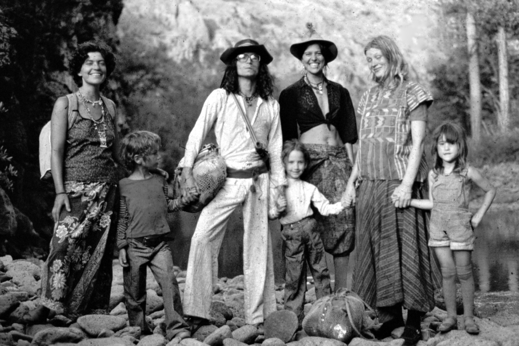 Photo of Alberto Ruz and part of the nomadic tribe on their way to a Rainbow Gathering in Arizona, USA in 1979.